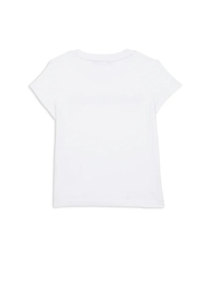 Balmain Girls 410 Years Kids Rhinestoned TShirt White