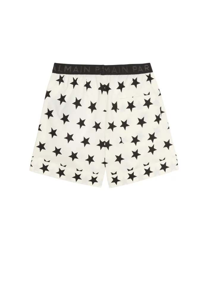 Balmain Girls 410 Years Kids Signature Stars Shorts White