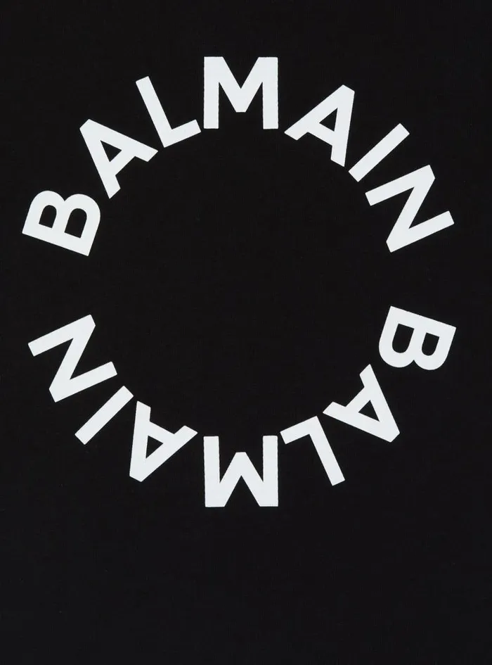Balmain Girls 410 Years Kids Tshirt With Logo Black