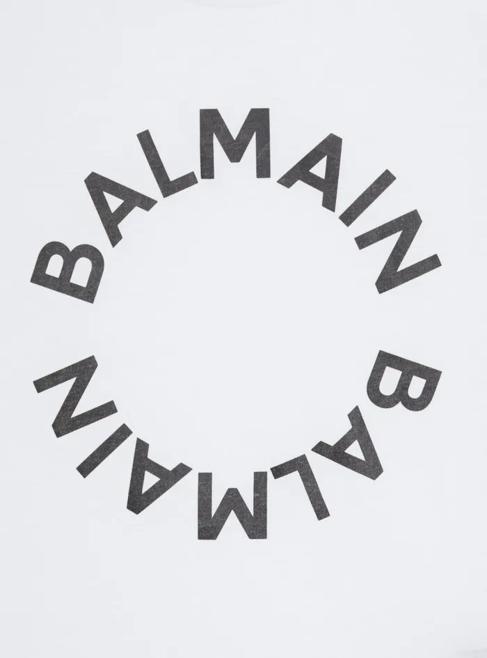 Balmain Girls 410 Years Kids Tshirt With Logo White