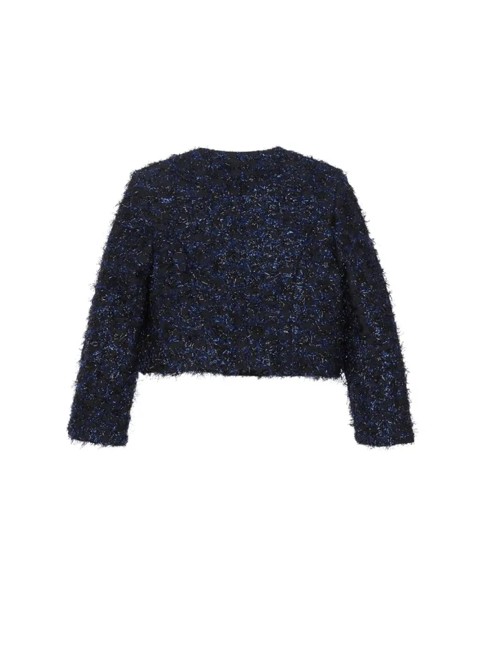 Balmain Girls 410 Years Kids Tweed Jacket Navy