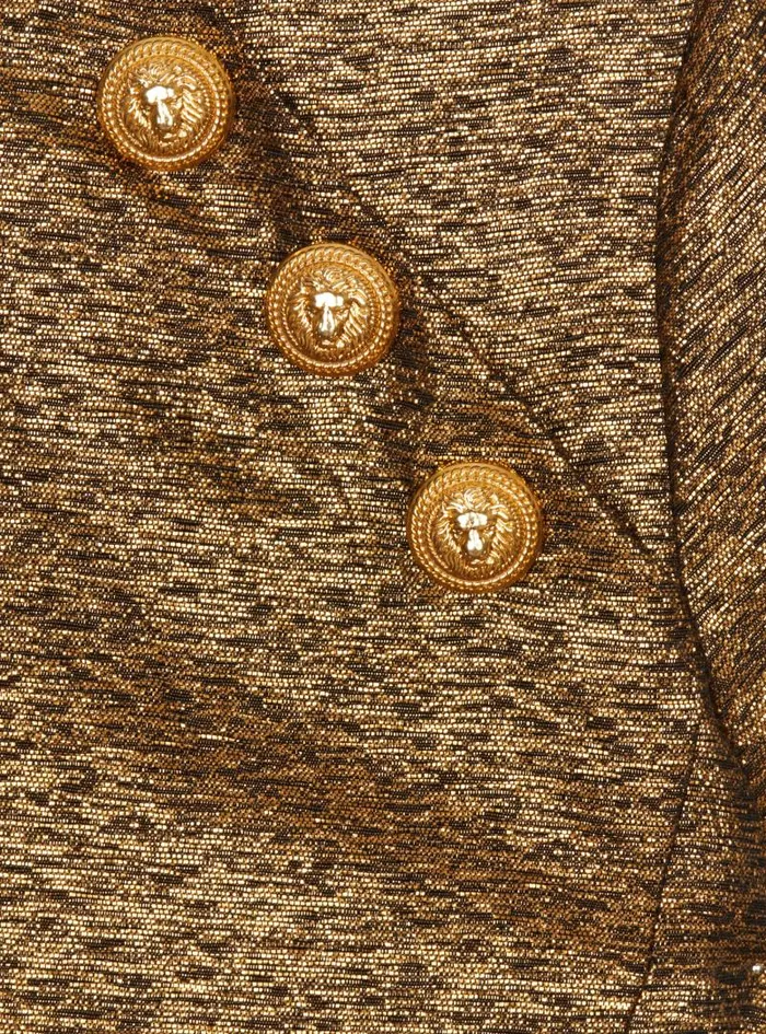 Balmain Girls 410 Years Kids Woven Lurex Dress Gold