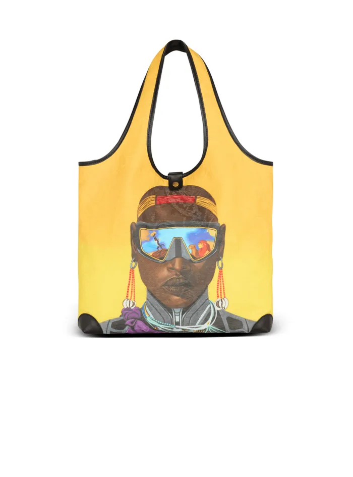 Balmain Grocery Bags Women Disney X The Lion King 8211 BArmy Grocery Bag With Nika Mtwana Print Multicolor