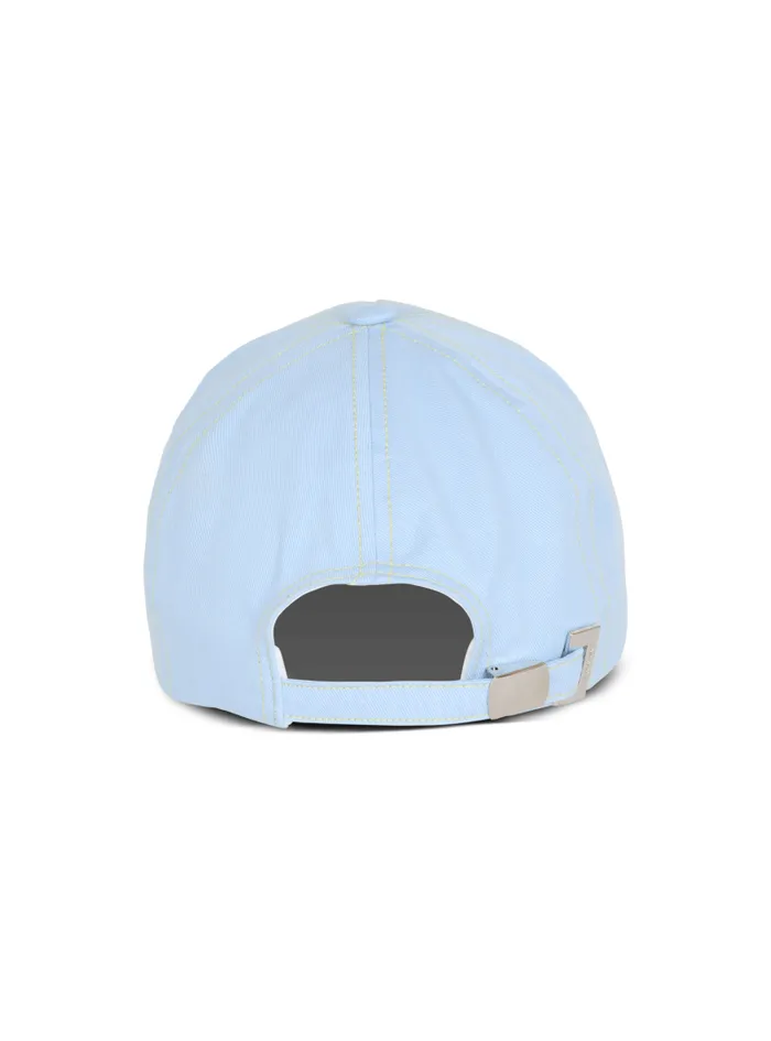 Balmain Hats And Caps Men Cotton Cap With Paris Embroidery Blue
