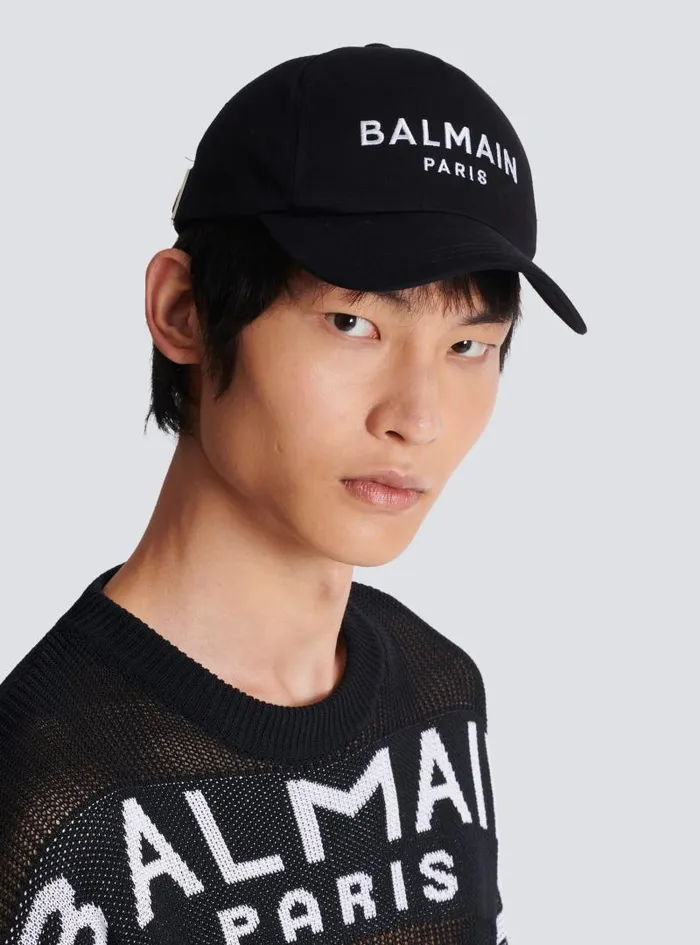 Balmain Hats And Caps Men Embroidered Paris Cap Black