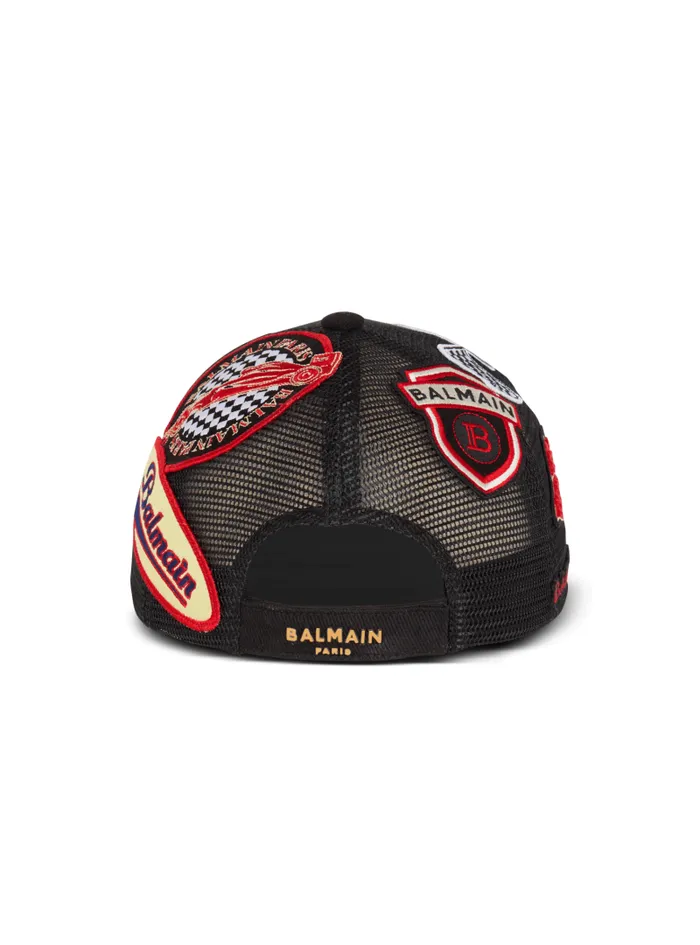 Balmain Hats And Caps Men Racing Cap With Patches Black