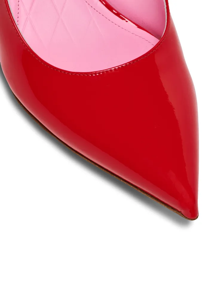 Balmain High Heels and Pumps Women Eva Kitten Slingbacks In Patent Leather Red
