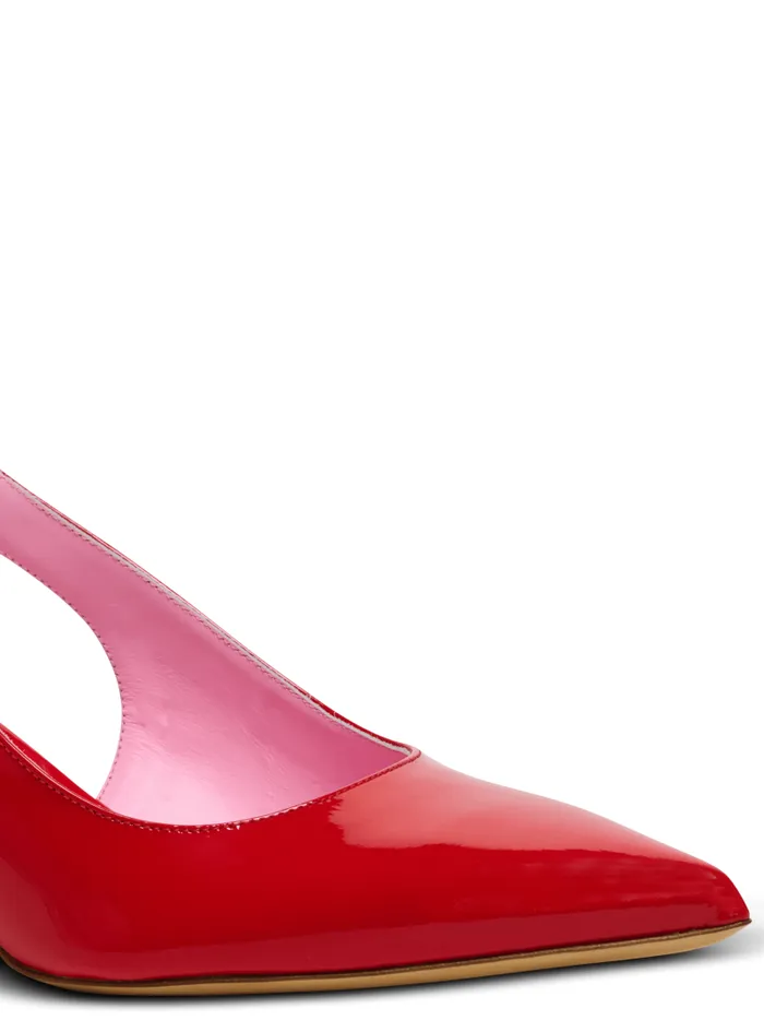 Balmain High Heels and Pumps Women Eva Kitten Slingbacks In Patent Leather Red
