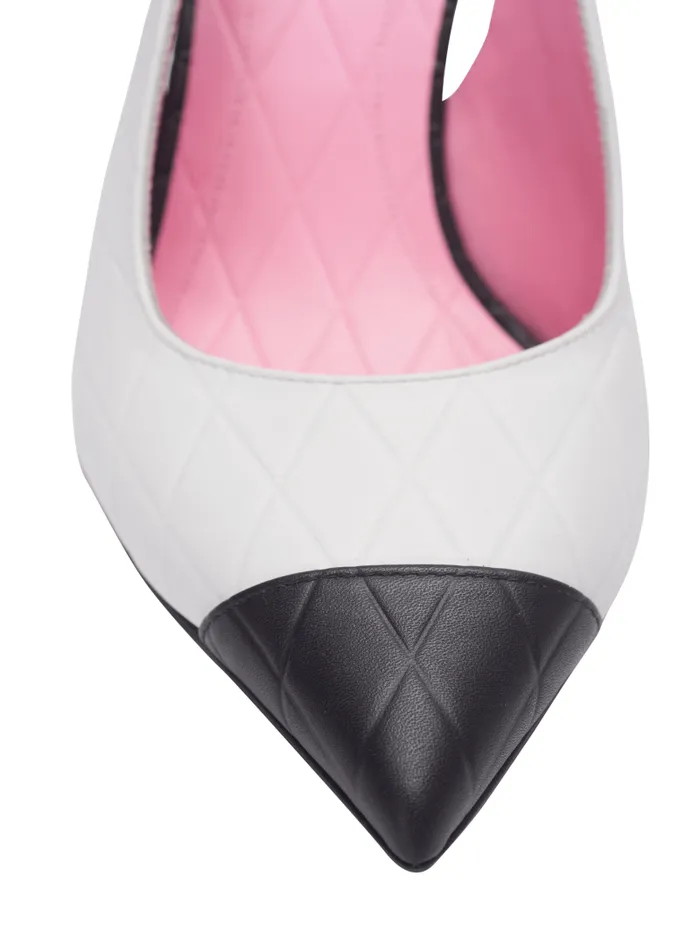 Balmain High Heels and Pumps Women Eva Pumps In Calfskin With Embossed Grid Motif White