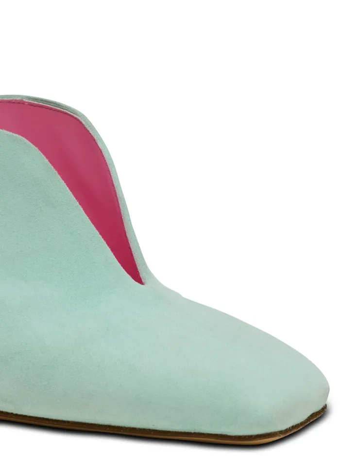 Balmain High Heels and Pumps Women Heeled Eden Mules In Suede Leather Blue