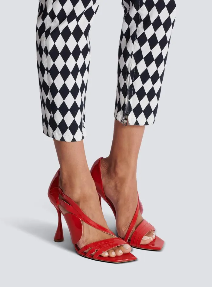 Balmain High Heels and Pumps Women Heeled Eden Sandals In Patent Leather Red
