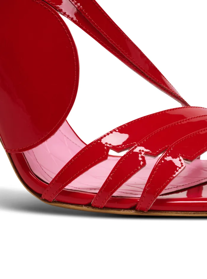 Balmain High Heels and Pumps Women Heeled Eden Sandals In Patent Leather Red