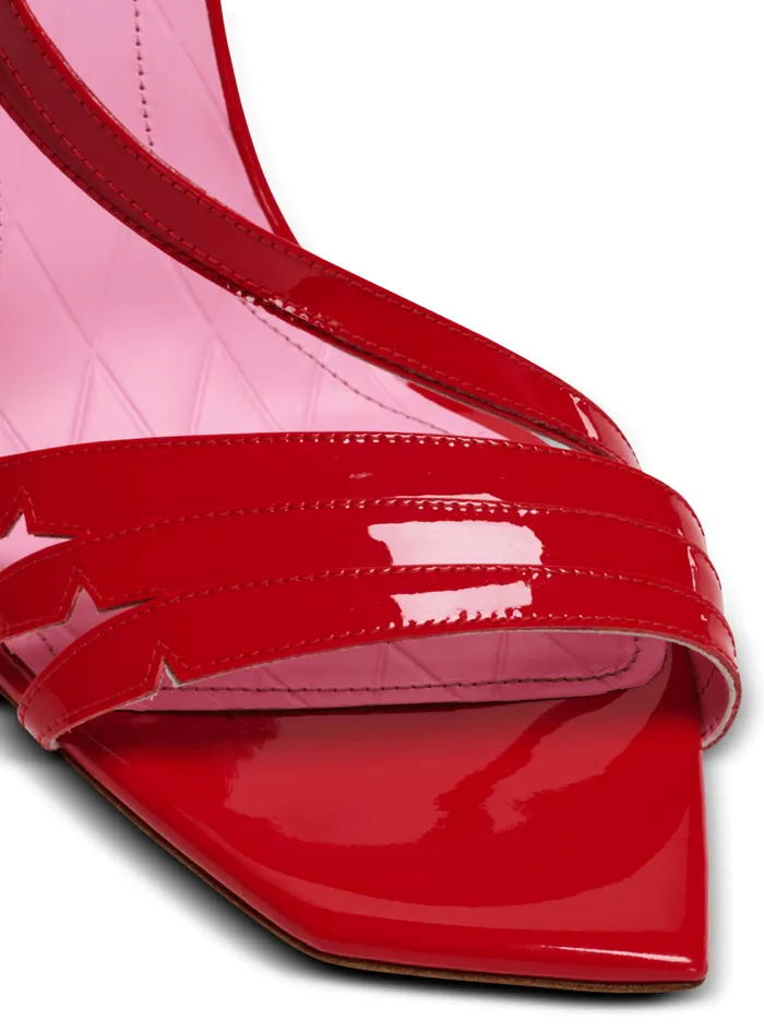 Balmain High Heels and Pumps Women Heeled Eden Sandals In Patent Leather Red