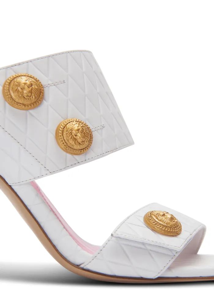 Balmain High Heels and Pumps Women Heeled Eva Leather Mules White