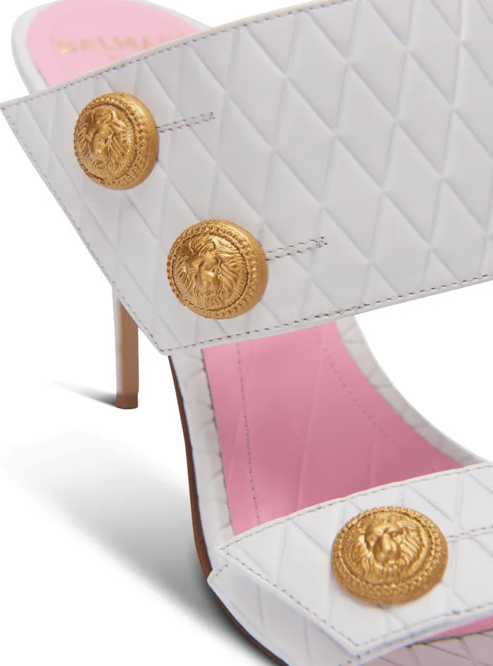 Balmain High Heels and Pumps Women Heeled Eva Leather Mules White