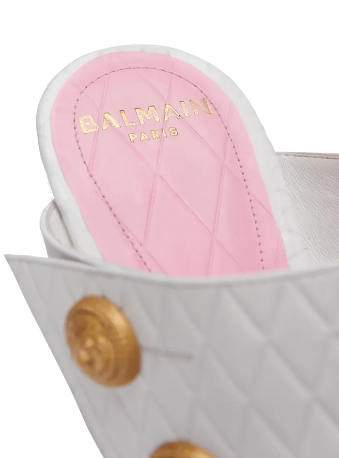 Balmain High Heels and Pumps Women Heeled Eva Leather Mules White