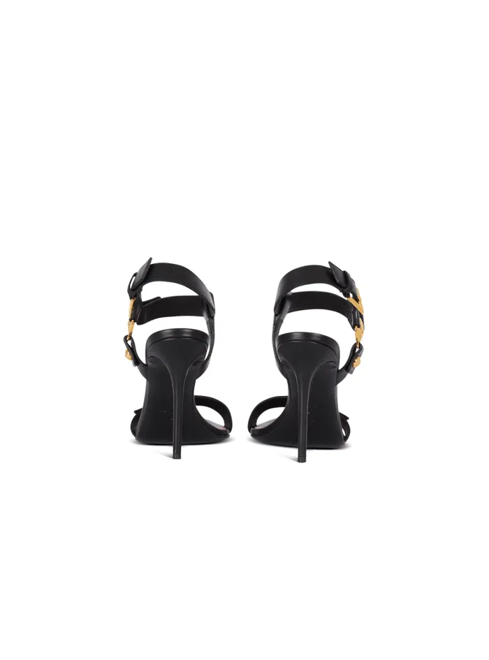 Balmain High Heels and Pumps Women Heeled Eva Sandals In Calfskin Black