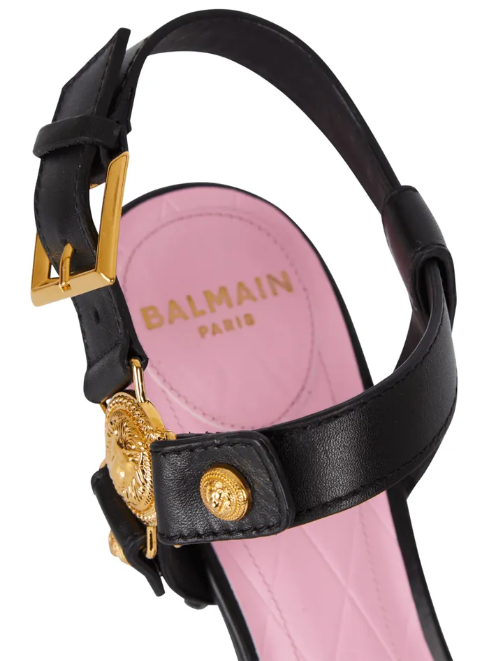 Balmain High Heels and Pumps Women Heeled Eva Sandals In Calfskin Black