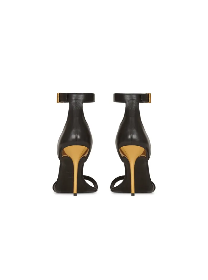 Balmain High Heels and Pumps Women Leather Uma Sandals Black