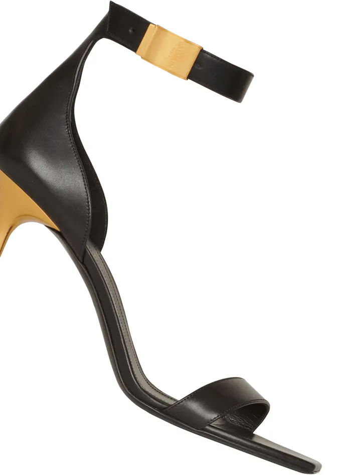 Balmain High Heels and Pumps Women Leather Uma Sandals Black