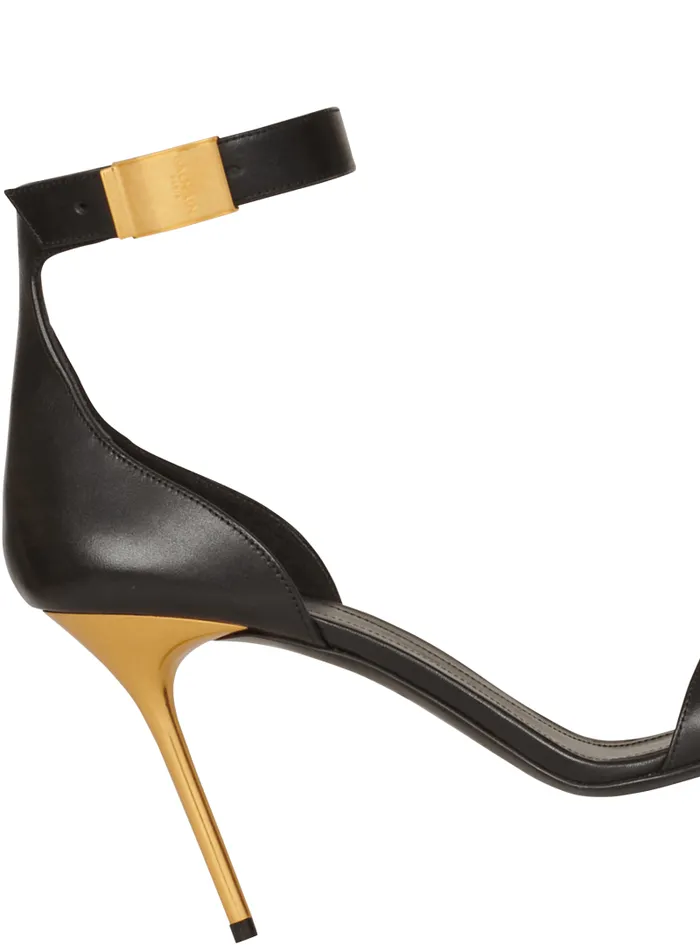 Balmain High Heels and Pumps Women Leather Uma Sandals Black