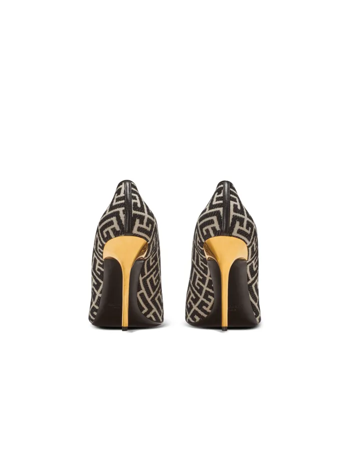 Balmain High Heels and Pumps Women Ruby Stilettos With Jacquard Monogram Black