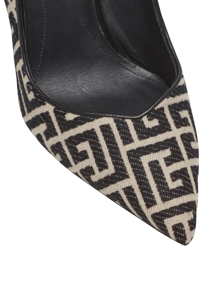 Balmain High Heels and Pumps Women Ruby Stilettos With Jacquard Monogram Black