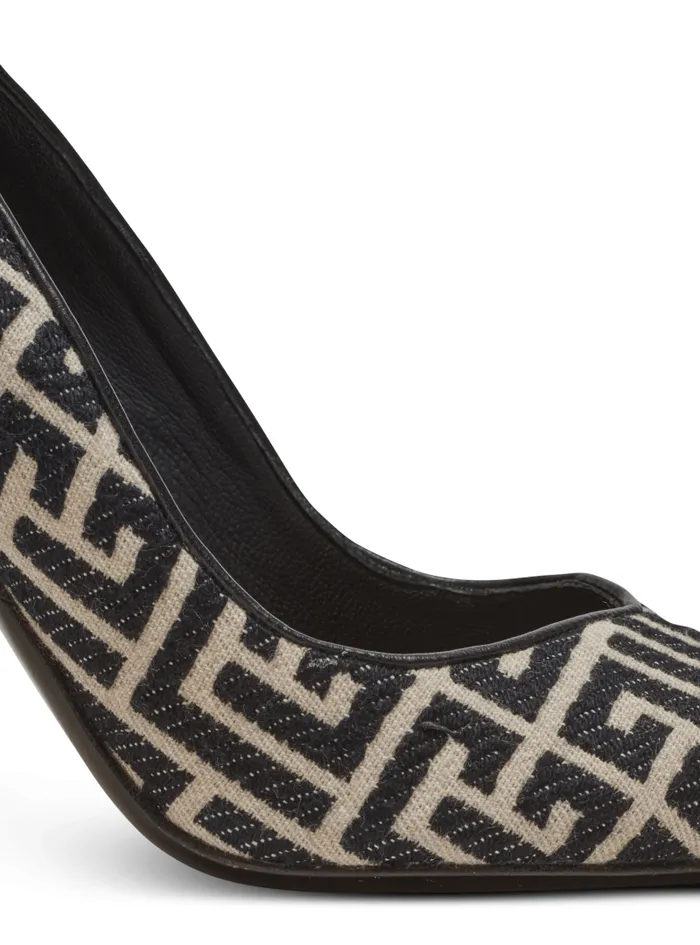 Balmain High Heels and Pumps Women Ruby Stilettos With Jacquard Monogram Black