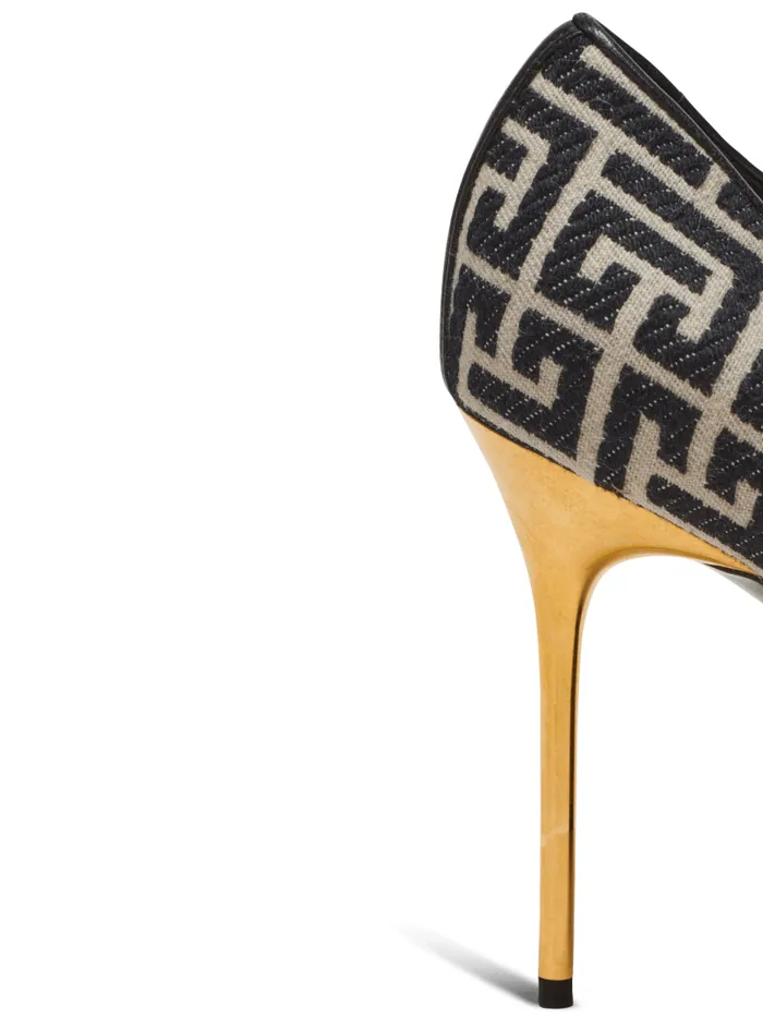Balmain High Heels and Pumps Women Ruby Stilettos With Jacquard Monogram Black