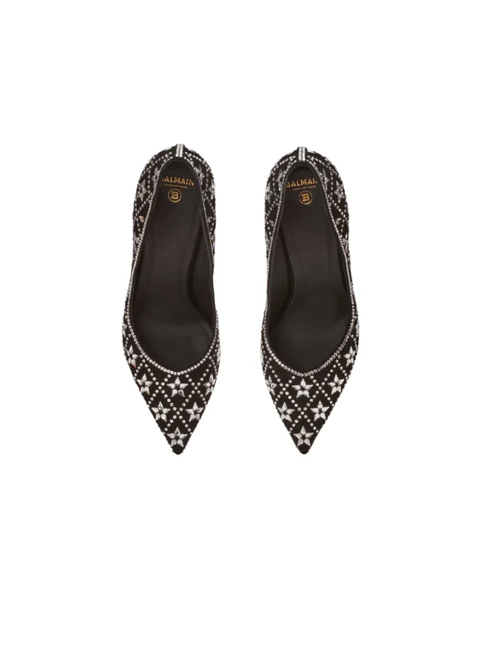 Balmain High Heels and Pumps Women Ruby Suede And Crystal Pumps Black
