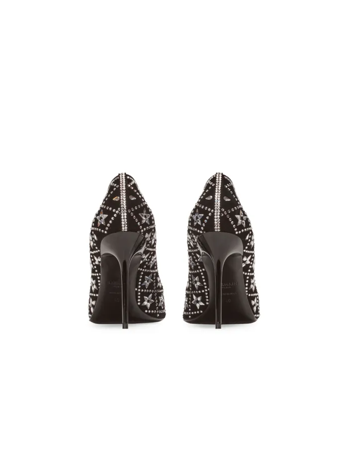 Balmain High Heels and Pumps Women Ruby Suede And Crystal Pumps Black