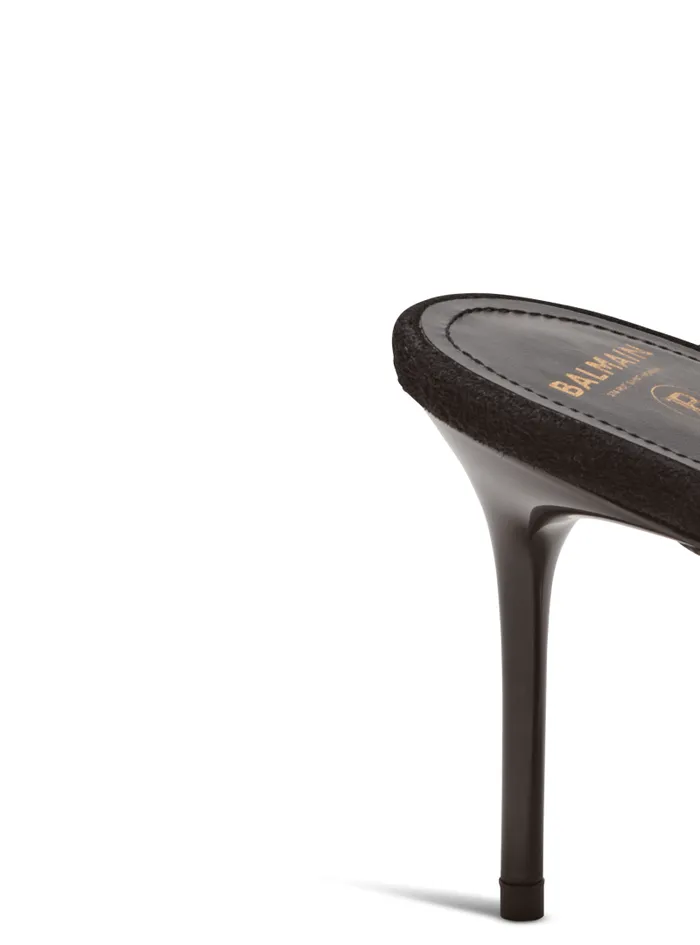 Balmain High Heels and Pumps Women Uma Mules In Suede Leather Black