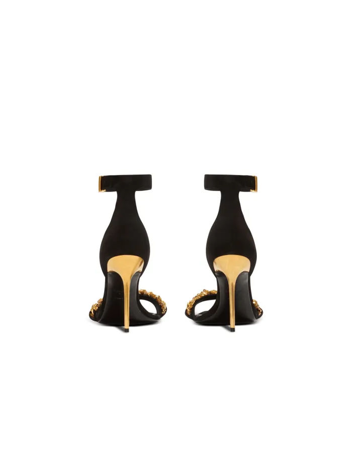 Balmain High Heels and Pumps Women Uma Suede And Chain Sandals Black
