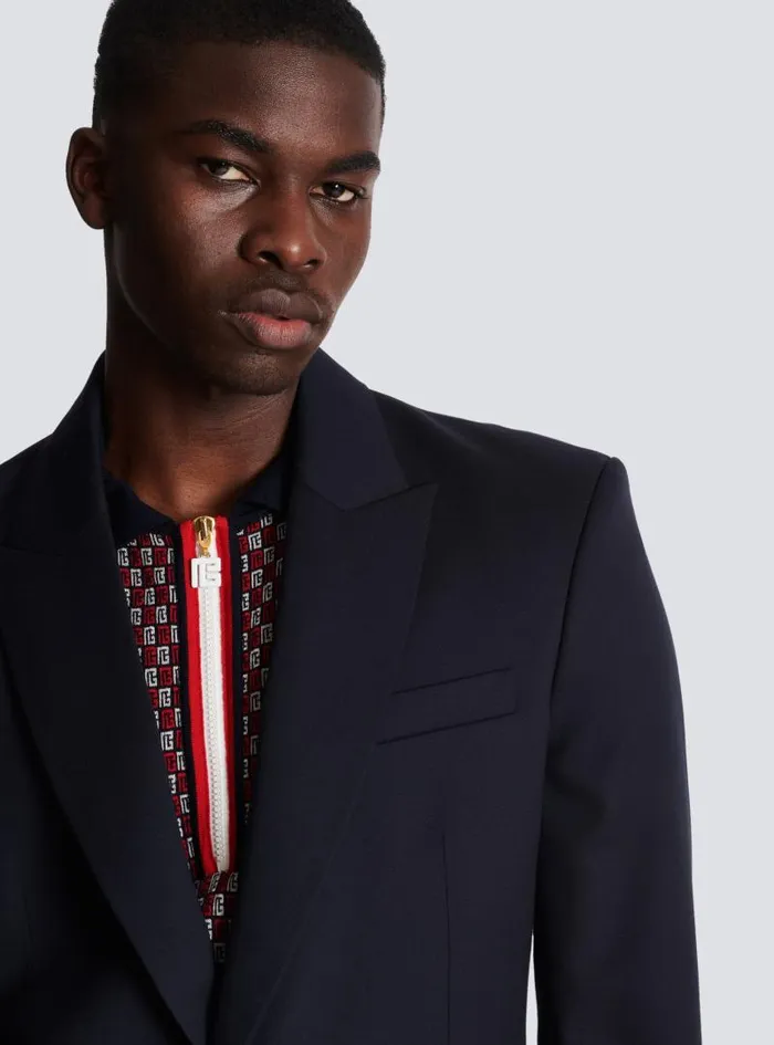 Balmain Jackets And Blazers Men 2button Wool Jacket Navy