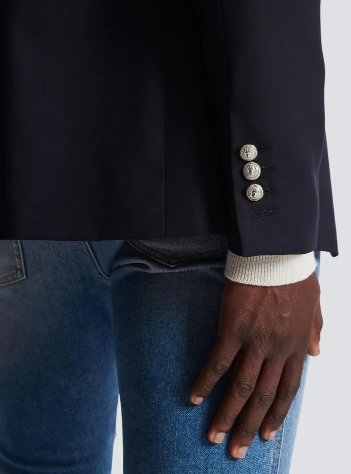 Balmain Jackets And Blazers Men 6button Wool Jacket Navy