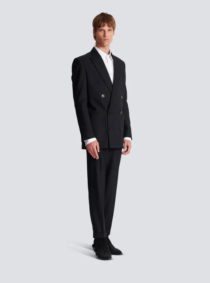 Balmain Jackets And Blazers Men Monogram Jacquard Blazer Black