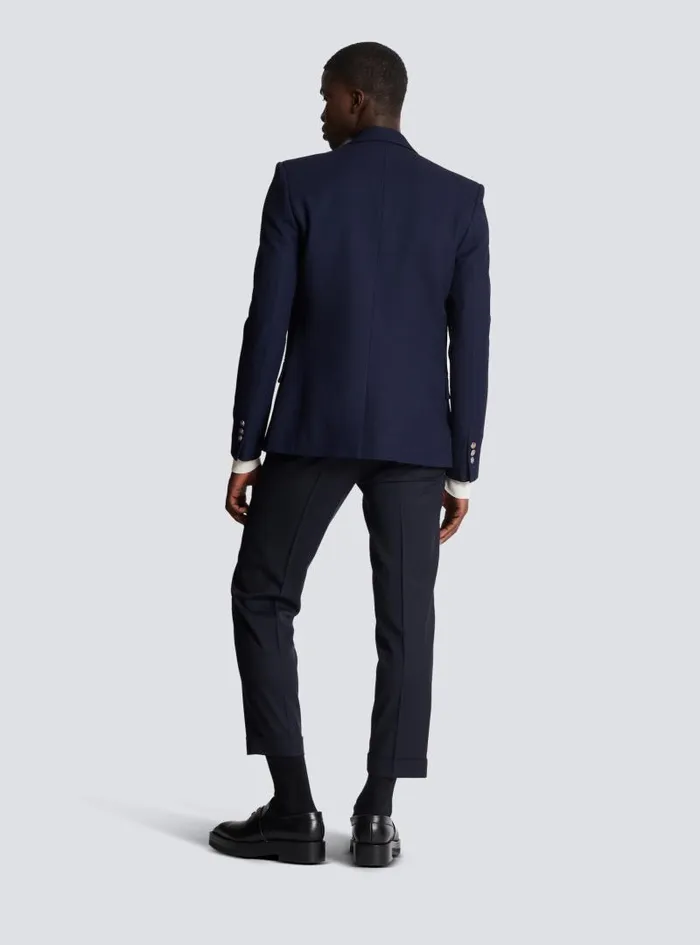 Balmain Jackets And Blazers Men Twill 6button Jacket Navy