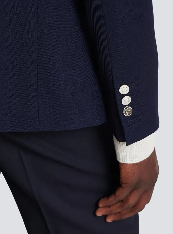 Balmain Jackets And Blazers Men Twill 6button Jacket Navy