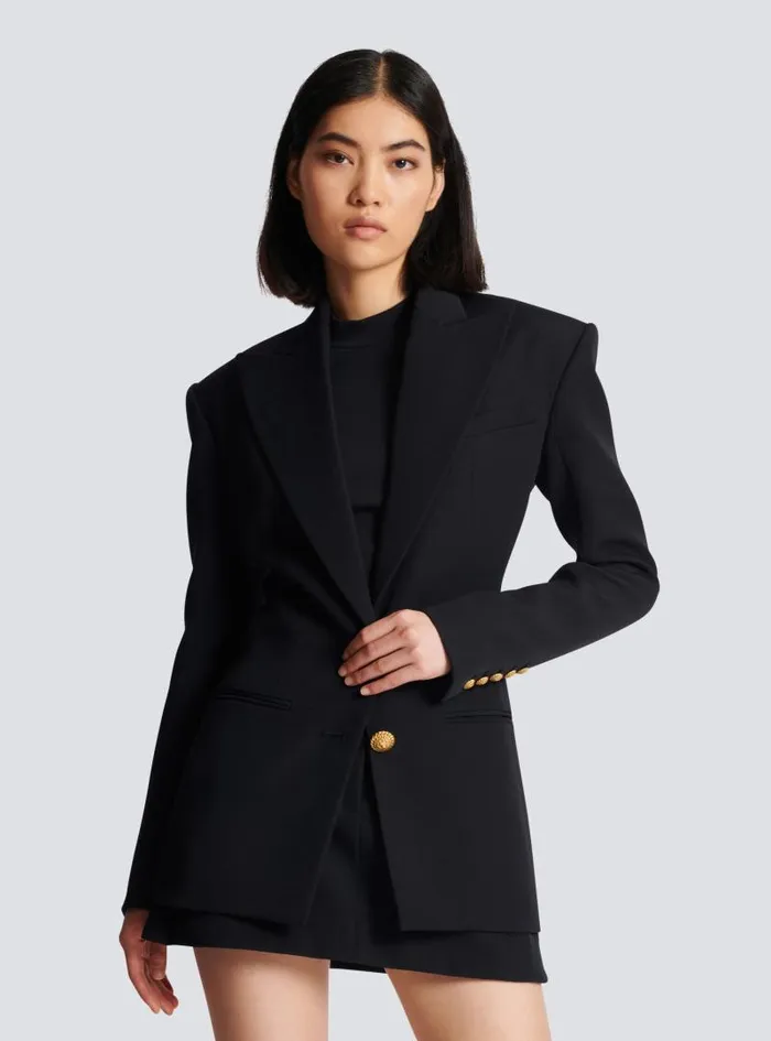 Balmain Jackets And Blazers Women 2button Cinchedwaist Jacket Black