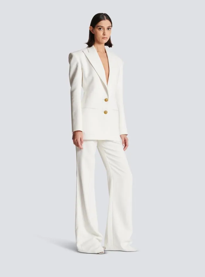 Balmain Jackets And Blazers Women 2button Crepe Jacket White