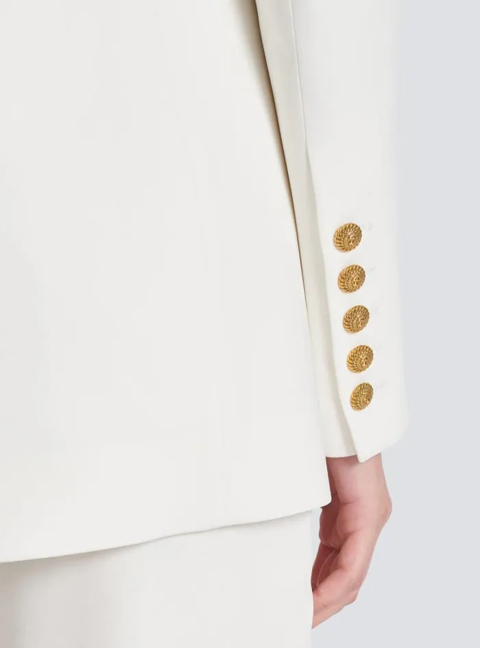 Balmain Jackets And Blazers Women 2button Crepe Jacket White