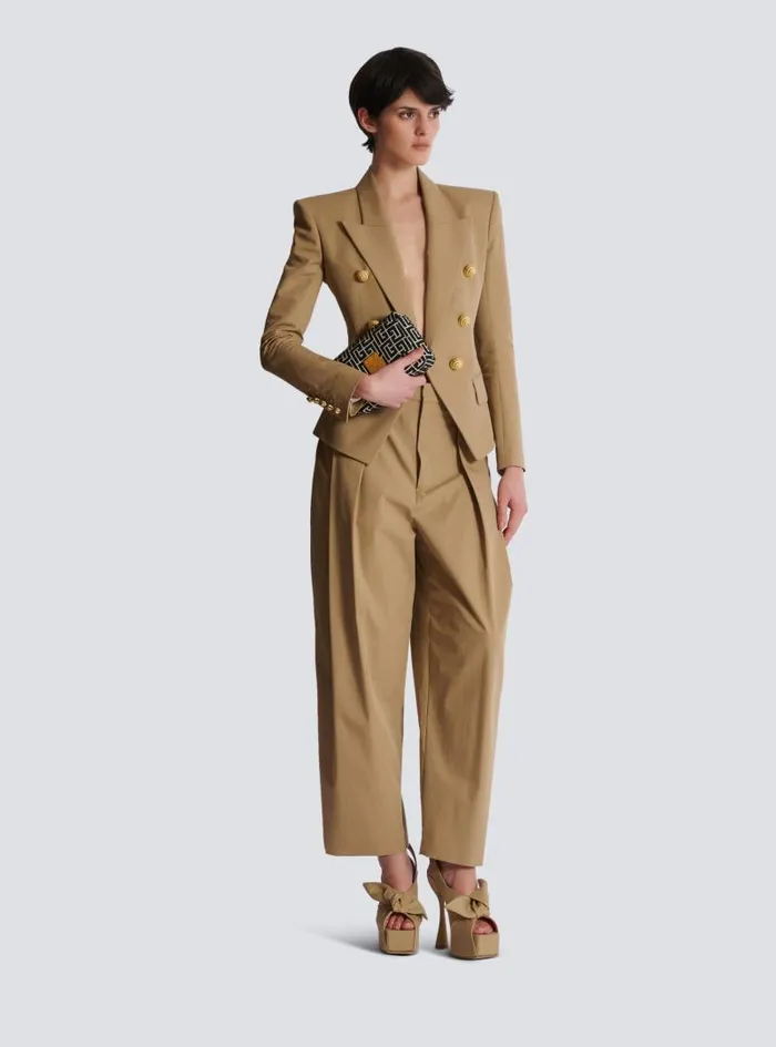 Balmain Jackets And Blazers Women 6button Cotton Jacket Beige
