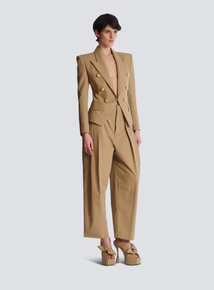 Balmain Jackets And Blazers Women 6button Cotton Jacket Beige