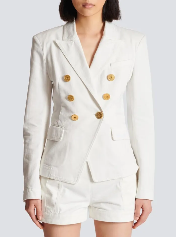 Balmain Jackets And Blazers Women 6button Denim Jacket White