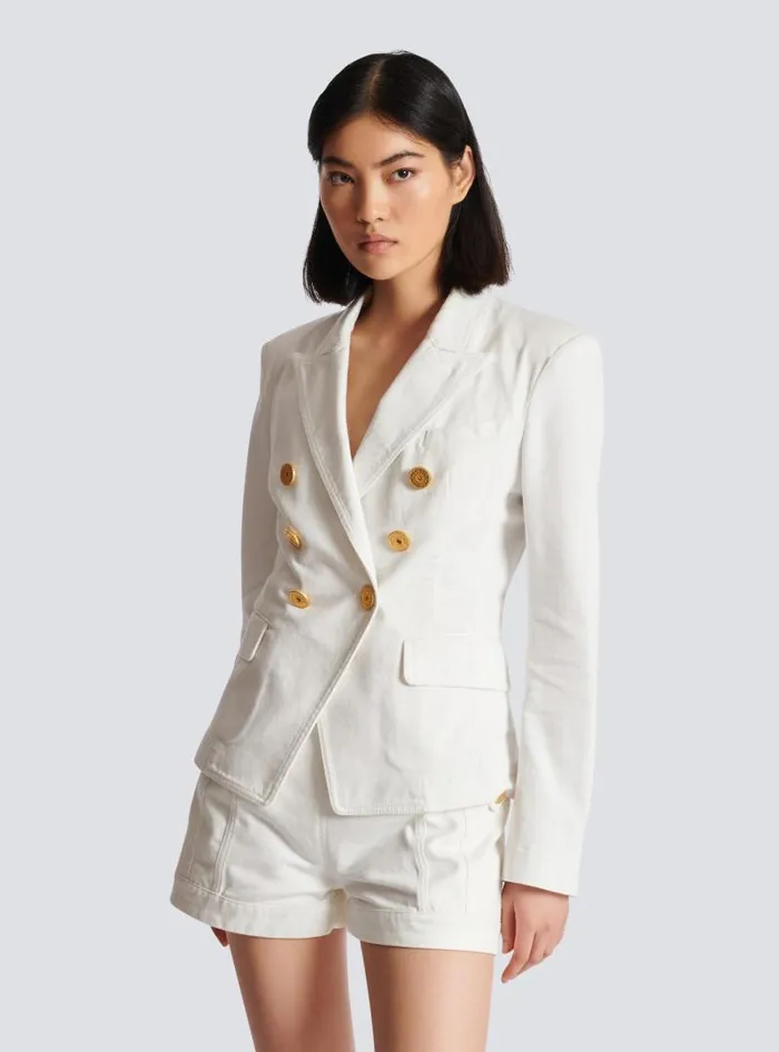 Balmain Jackets And Blazers Women 6button Denim Jacket White