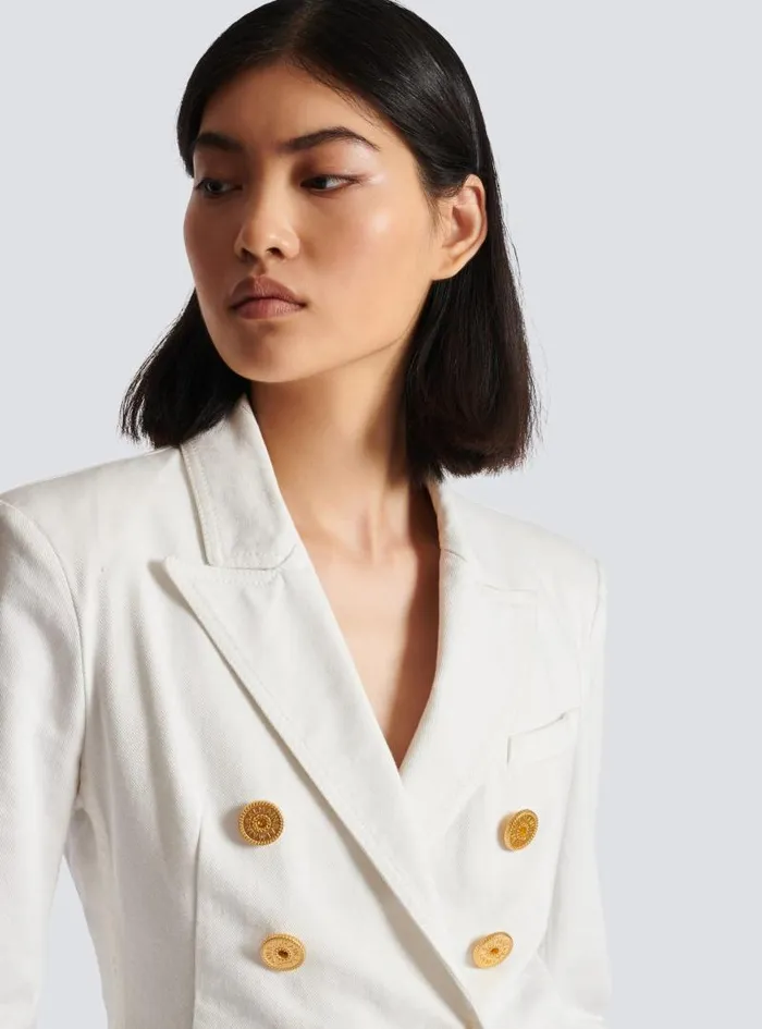 Balmain Jackets And Blazers Women 6button Denim Jacket White