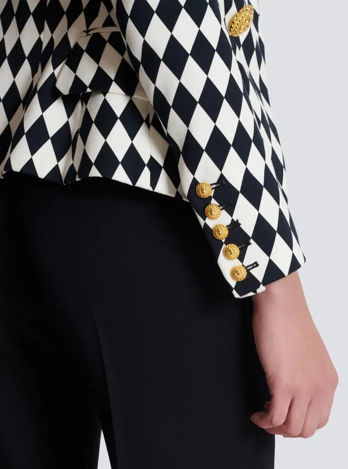 Balmain Jackets And Blazers Women 6button Diamond Crepe Jacket Black