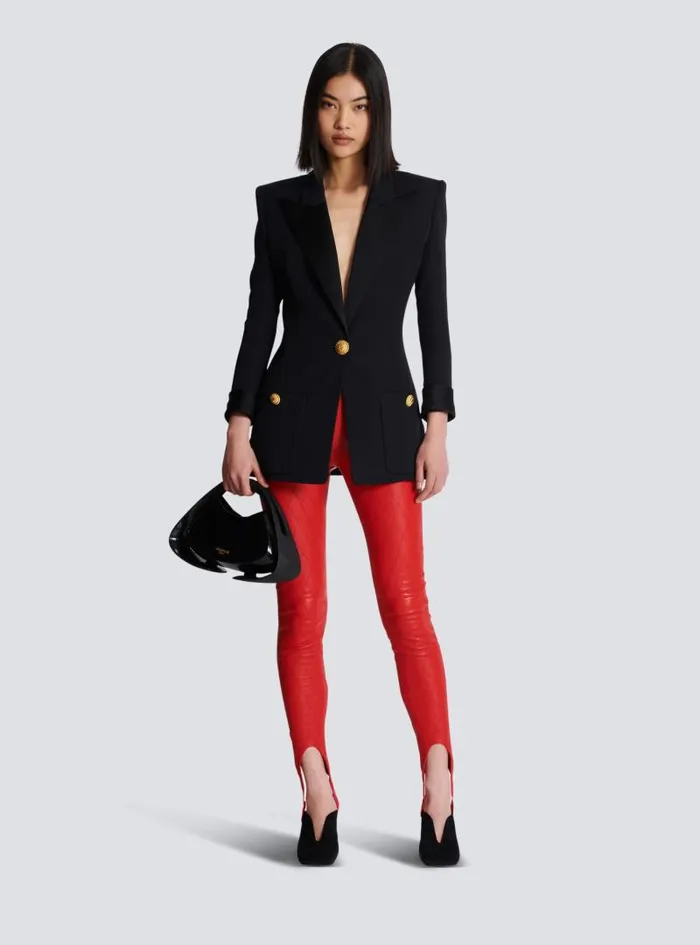 Balmain Jackets And Blazers Women Grain De Poudre 1button Jacket Black