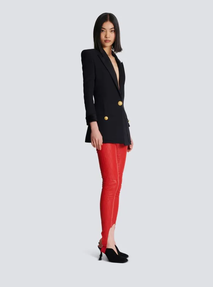 Balmain Jackets And Blazers Women Grain De Poudre 1button Jacket Black