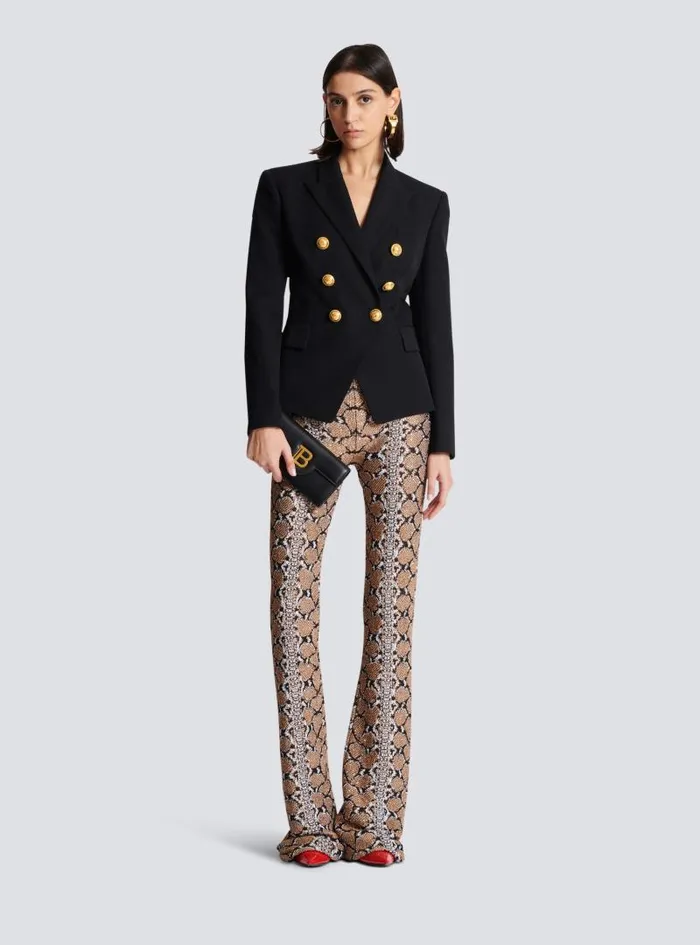 Balmain Jackets And Blazers Women Grain De Poudre 6button Jacket Black
